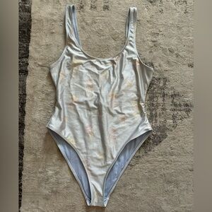 Cute shimmery jellyfish high cut backless one piece